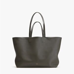 Cuyana Large Olive Green Leather Classic Easy Tote Bag for Work or Weekends